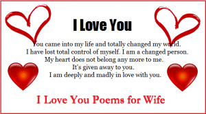 I Love You Poems for my Wife
