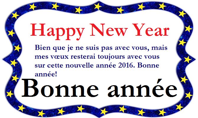 Happy New Year Wishes Messages in French