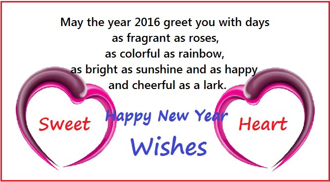 Happy New Year Wishes for Sweetheart