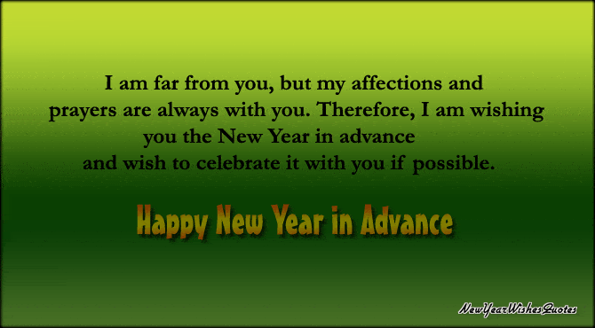 Happy New Year Wishes in Advance
