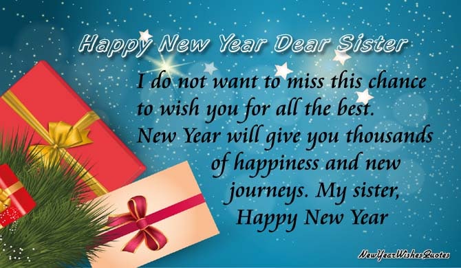 Happy New Year Wishes for Sister