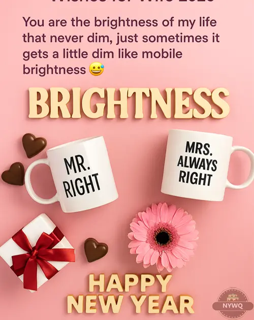 Funny and Cute New Year Wishes for Wife