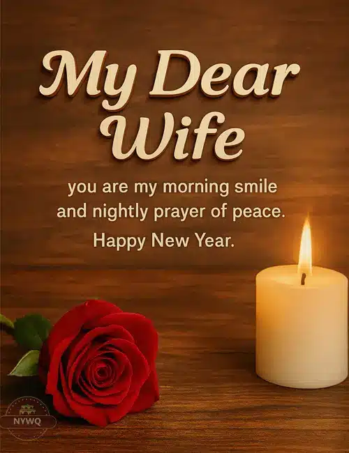 Romantic New Year Greetings Card for Wife featuring love SMS